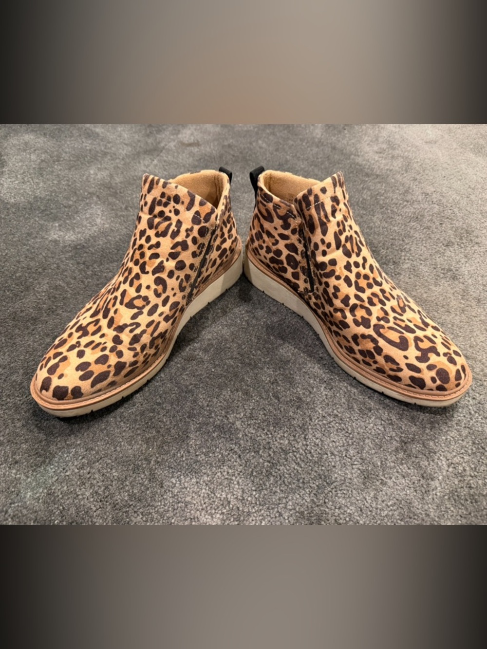 Dr. Scholl's Leopard Print Ankle Booties in Tan and Black